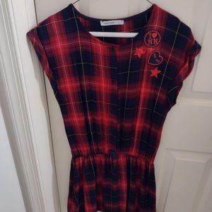 Girls 12 plaid dress - Naf Naf from France - Ships fast!